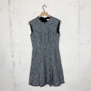 Rebecca Taylor Fringe Hem Tweed Fit & Flare Dress Size 4